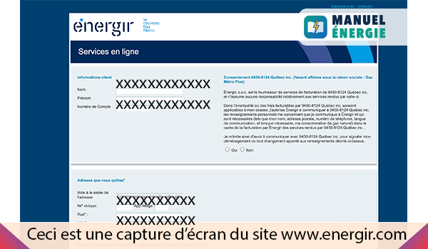 Changement d'adresse Energir
