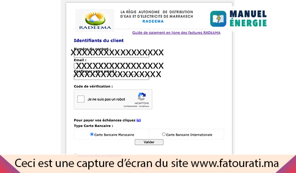 Payer ma facture sur fatourati.ma radeema