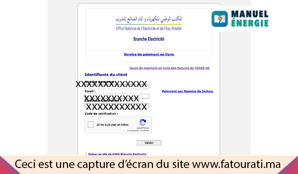 Régler une facture sur fatourati onee