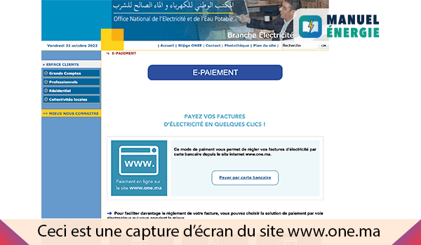 Payer ma facture Onee