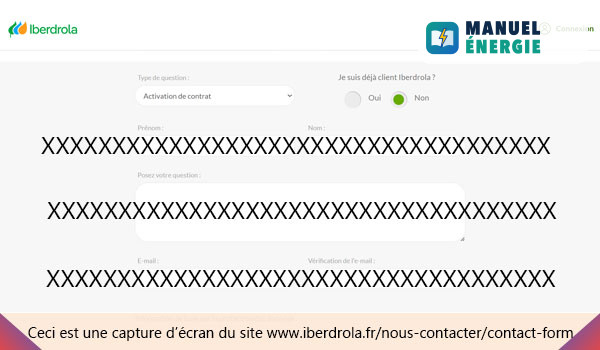 Iberdrola formulaire de contact en ligne 