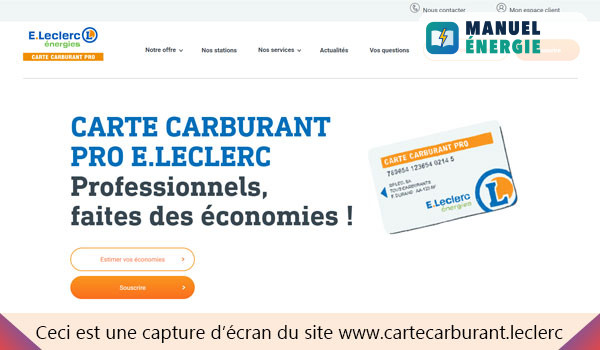 Souscrire sur www.cartecarburant.leclerc