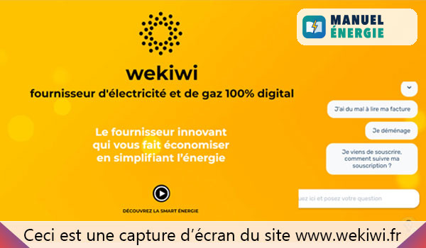 Paiement de facture d’électricité et de gaz Wekiwi