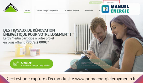 Connexion à mon compte Prime Energie Leroy Merlin