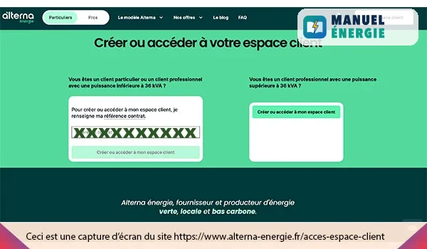 Modifier mon mot de passe Alterna oublié