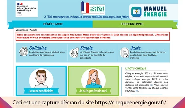 Remplir le formulaire chèque énergie bois sur www.chequeenergie.gouv.fr