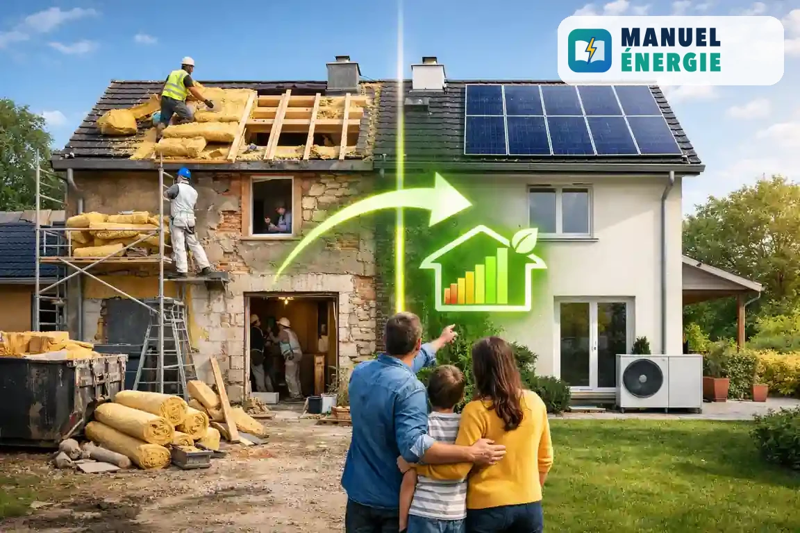 Maison en rénovation énergétique avec artisans et amélioration de la performance thermique MaPrimeRénov