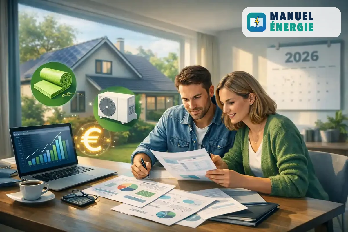 Couple analysant les aides MaPrimeRénov et CEE 2026 pour financer des travaux de rénovation énergétique