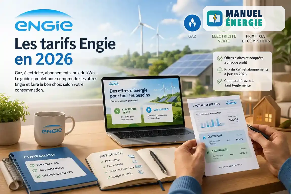 Tarifs Engie 2026 comparaison prix du kWh abonnement gaz naturel et électricité verte